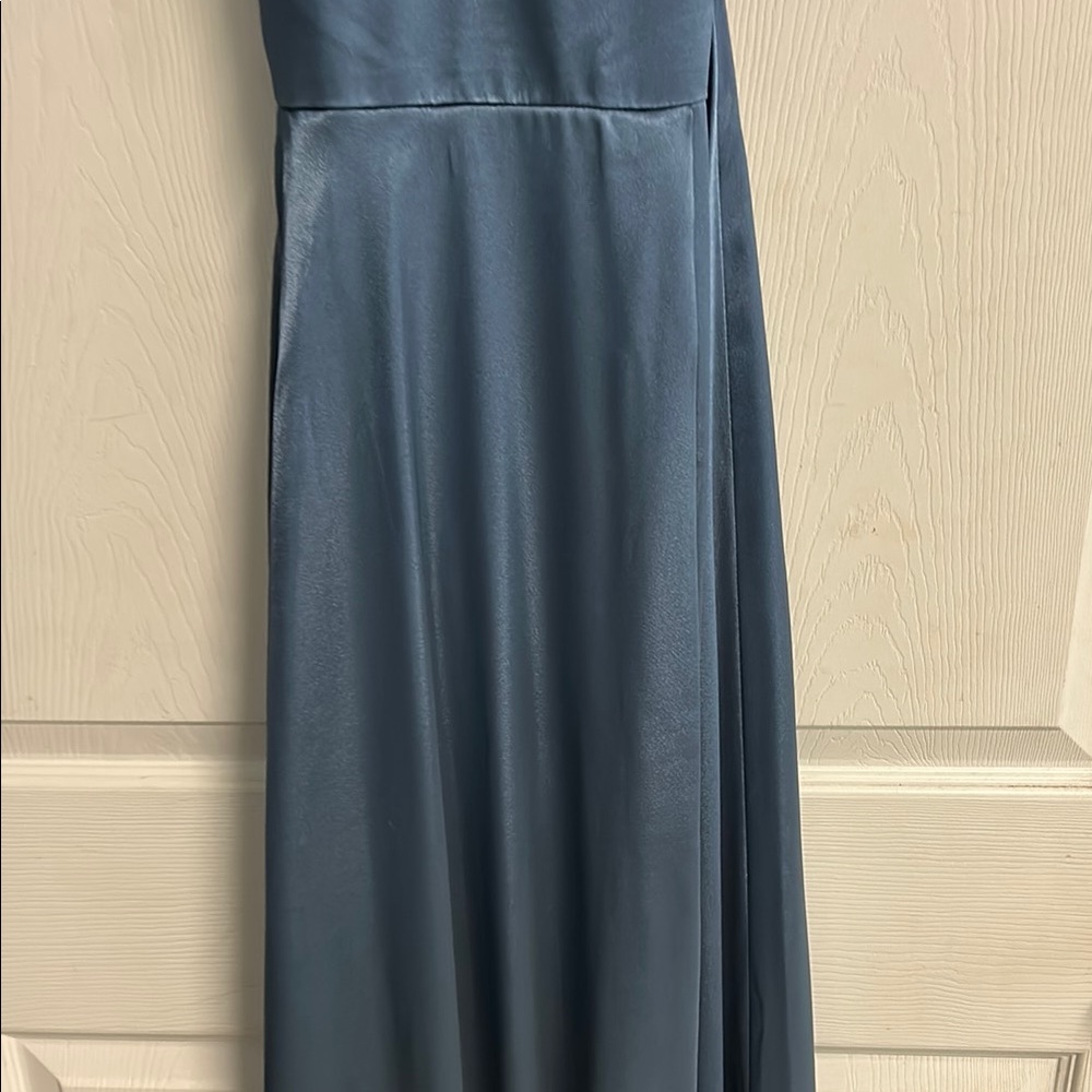 Galina Signature Elegant Backless Steel Blue Dress from David’s Bridal - Picture 8 of 17